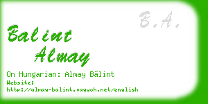 balint almay business card