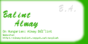 balint almay business card